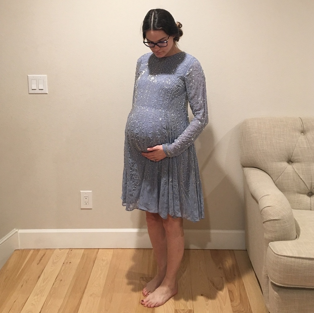 Asos maternity dusty blue dress